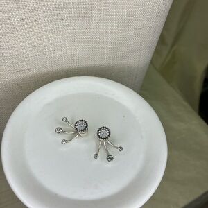 Brighton Silver Crystal Firework Front Back Earrings